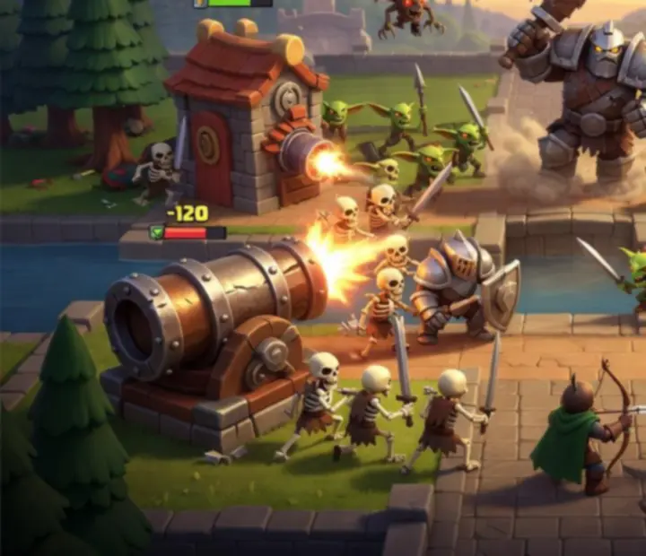 Przykład ustawienia budynków obronnych w Clash Royale